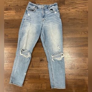 American Eagle Outfitters Light Blue High-Rise Distressed Jeans